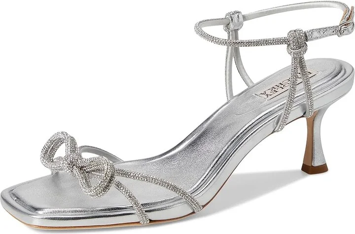 Badgley Mischka Dandelion Women's Wedge Shoes Silver : 9 M, Leather - Image 5