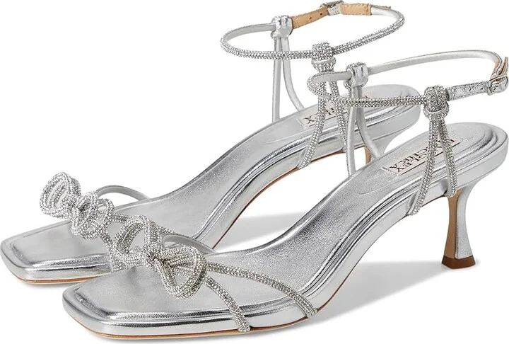 Badgley Mischka Dandelion Women's Wedge Shoes Silver : 9 M, Leather