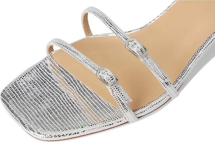 Badgley Mischka Dania Women's Wedge Shoes Silver Lizard : 7.5 M, Leather - Image 2