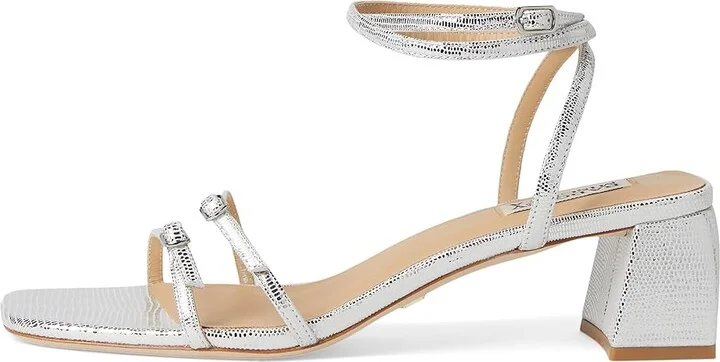 Badgley Mischka Dania Women's Wedge Shoes Silver Lizard : 7.5 M, Leather - Image 6