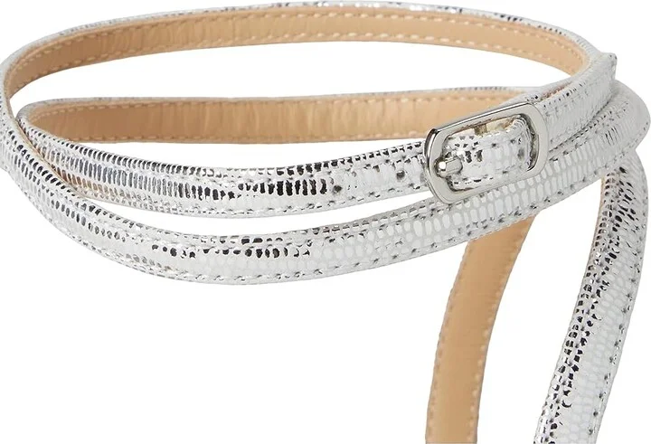 Badgley Mischka Dania Women's Wedge Shoes Silver Lizard : 7.5 M, Leather - Image 7