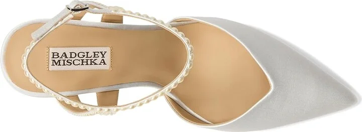 Badgley Mischka Destinee High Women's Heels Soft White : 8.5 M, Leather - Image 2