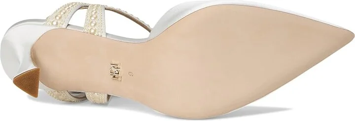 Badgley Mischka Destinee High Women's Heels Soft White : 8.5 M, Leather - Image 3