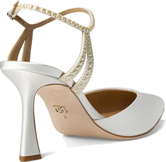 Badgley Mischka Destinee High Women's Heels Soft White : 8.5 M, Leather - Image 4