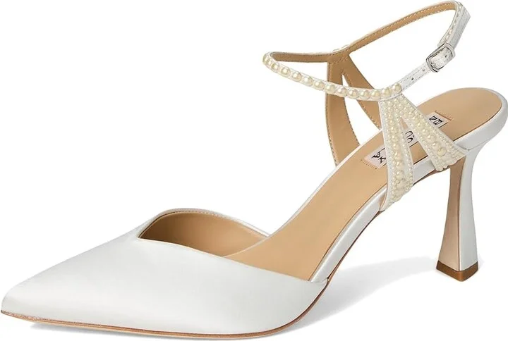 Badgley Mischka Destinee High Women's Heels Soft White : 8.5 M, Leather - Image 5