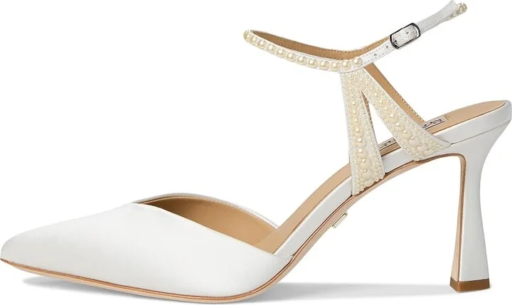 Badgley Mischka Destinee High Women's Heels Soft White : 8.5 M, Leather - Image 6