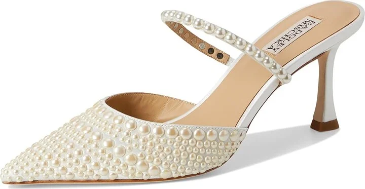 Badgley Mischka Duchess High Women's Heels Soft White : 8.5 M, Leather/Rubber - Image 5
