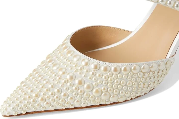Badgley Mischka Duchess High Women's Heels Soft White : 8.5 M, Leather/Rubber - Image 7
