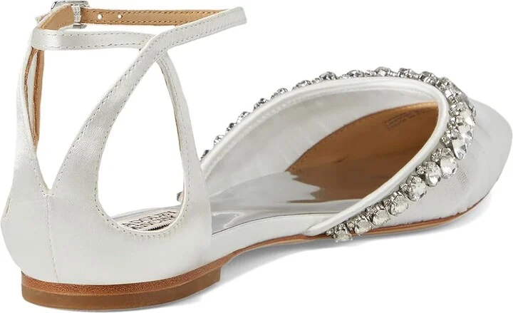 Badgley Mischka Evelynn Women's Shoes Soft White : 6 M, Satin - Image 4