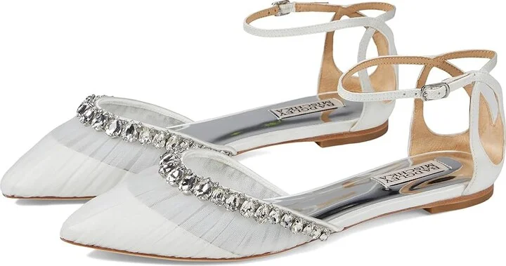 Badgley Mischka Evelynn Women's Shoes Soft White : 6 M, Satin