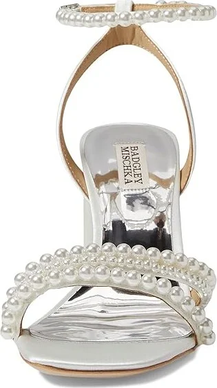 Badgley Mischka Feisty Women's Shoes Soft White : 5 M, Leather/Satin - Image 2