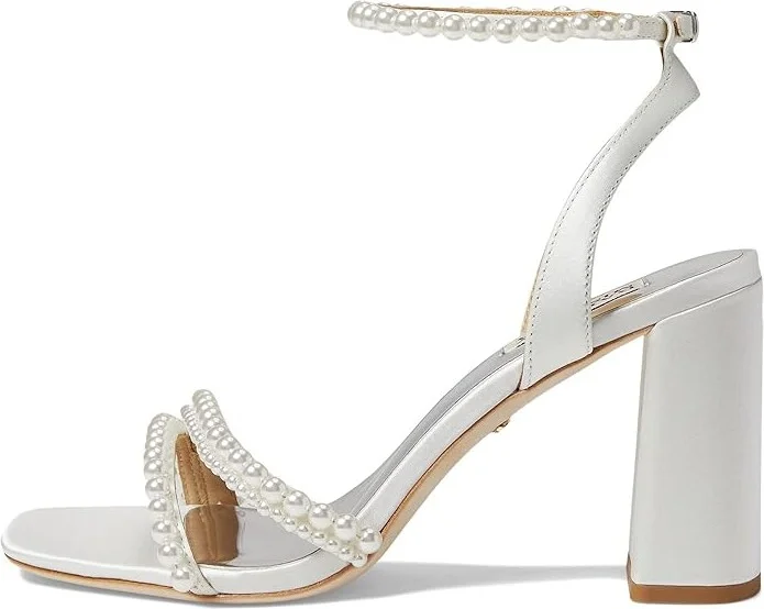 Badgley Mischka Feisty Women's Shoes Soft White : 5 M, Leather/Satin - Image 5