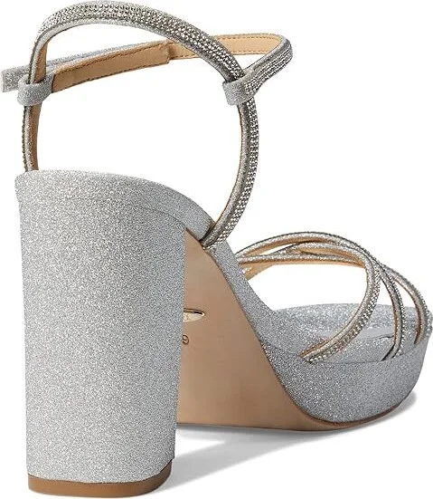 Badgley Mischka Frida Women's Shoes Silver : 6 M, Satin - Image 4