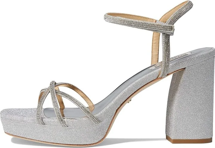 Badgley Mischka Frida Women's Shoes Silver : 6 M, Satin - Image 5
