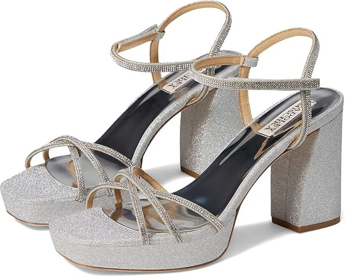 Badgley Mischka Frida Women's Shoes Silver : 6 M, Satin