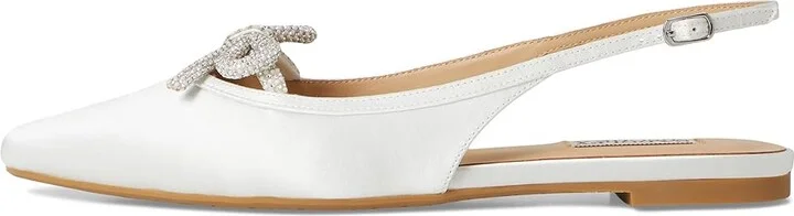 Badgley Mischka Genesis Women's Flat Shoes Soft White : 8 M, Silk - Image 6