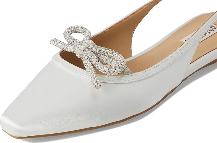 Badgley Mischka Genesis Women's Flat Shoes Soft White : 8 M, Silk - Image 7