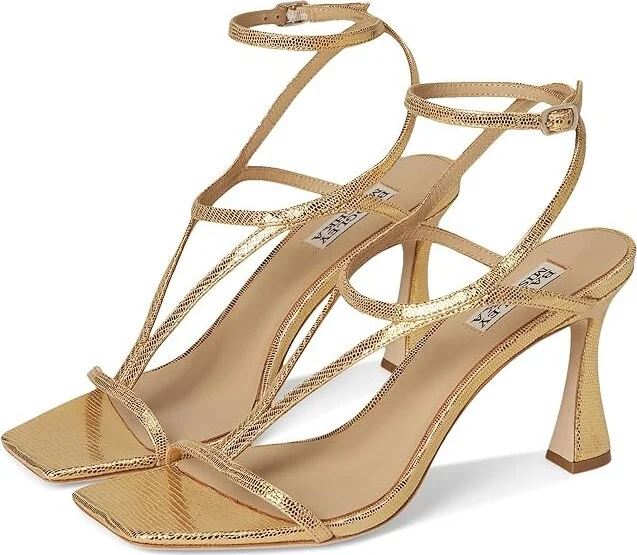 Badgley Mischka Gianni Women's Sandals Gold Lizard : 8 M