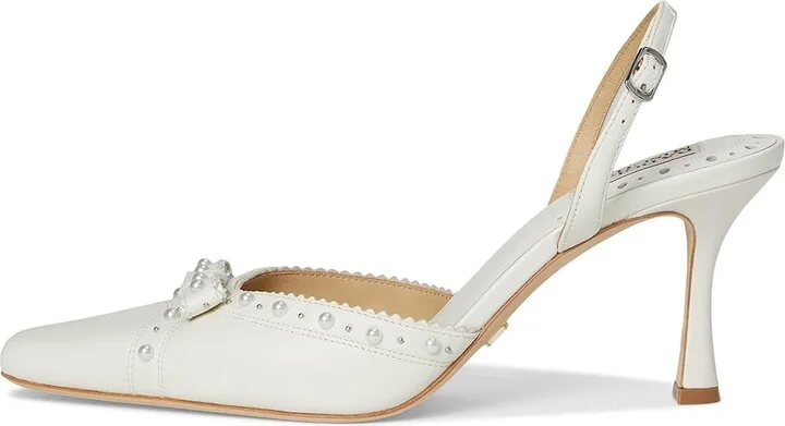 Badgley Mischka Gizelle Women's Shoes Soft White : 8.5 M, Leather - Image 6