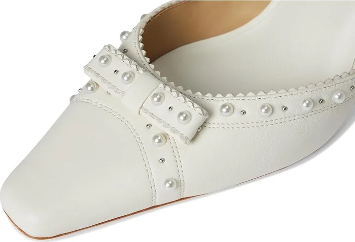 Badgley Mischka Gizelle Women's Shoes Soft White : 8.5 M, Leather - Image 7