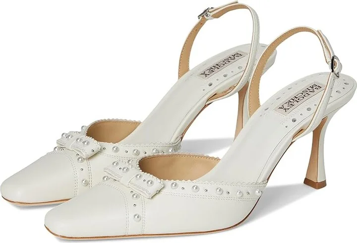 Badgley Mischka Gizelle Women's Shoes Soft White : 8.5 M, Leather