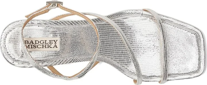 Badgley Mischka Gracelyn Women's Sandals Silver Lizard : 9 M, Leather - Image 2