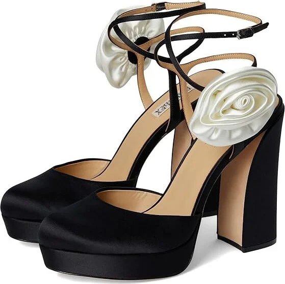 Badgley Mischka Janessa High Women's Heels Black : 8 M, Leather
