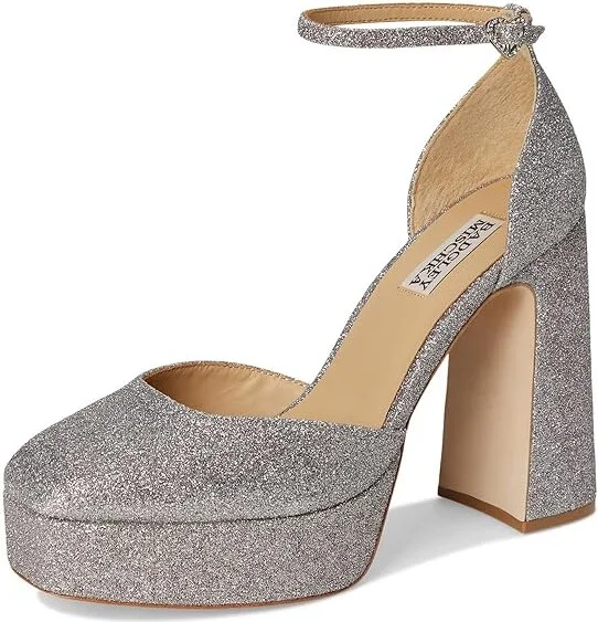 Badgley Mischka Jayda High Women's Heels Antique Silver : 9.5 M, Leather - Image 5