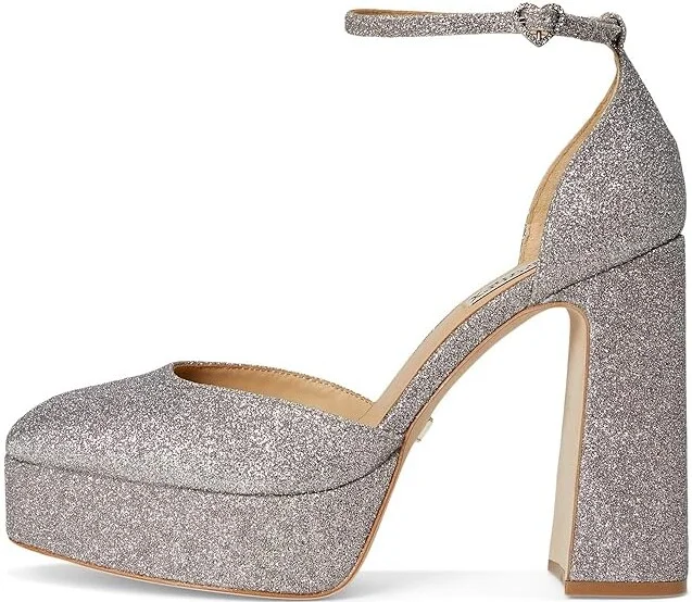 Badgley Mischka Jayda High Women's Heels Antique Silver : 9.5 M, Leather - Image 6