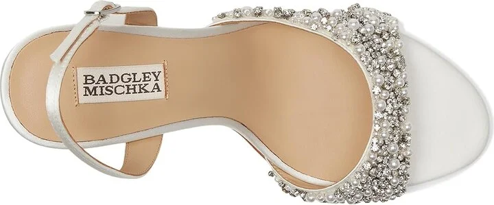 Badgley Mischka Jenesis Women's Sandals Soft White : 5.5 M, Leather - Image 2