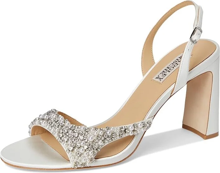 Badgley Mischka Jenesis Women's Sandals Soft White : 5.5 M, Leather - Image 5