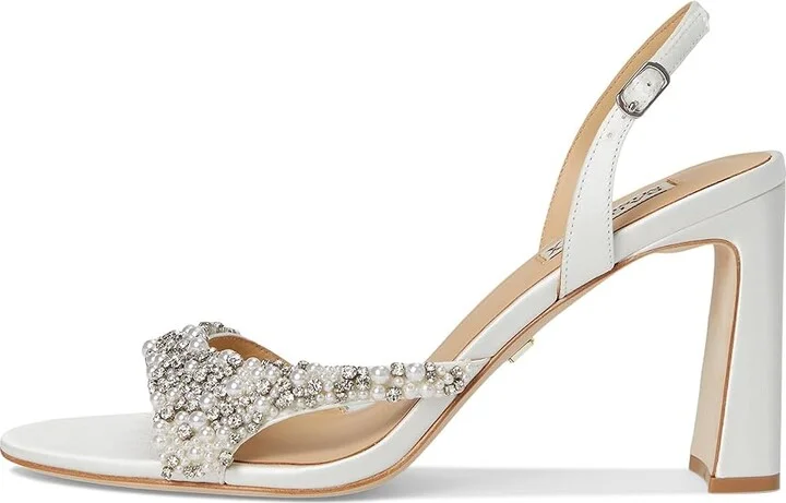 Badgley Mischka Jenesis Women's Sandals Soft White : 5.5 M, Leather - Image 6