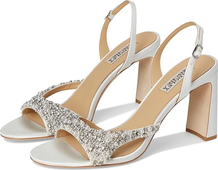 Badgley Mischka Jenesis Women's Sandals Soft White : 5.5 M, Leather
