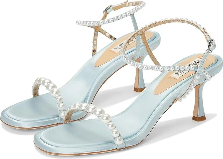 Badgley Mischka Jolie Women's Sandals Mist Blue : 9.5 M, Leather