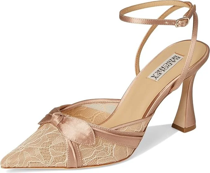 Badgley Mischka Josie High Women's Heels Clay : 7 M, Leather - Image 5