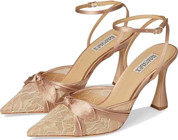 Badgley Mischka Josie High Women's Heels Clay : 7 M, Leather