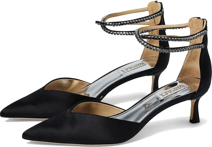 Badgley Mischka Lilibeth High Women's Heels Black : 6.5 M, Leather