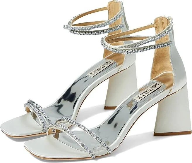 Badgley Mischka Lillie Women's Sandals Soft White : 5.5 M, Leather