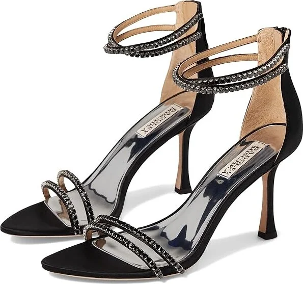 Badgley Mischka Logan Women's Sandals Black : 7 M, Leather