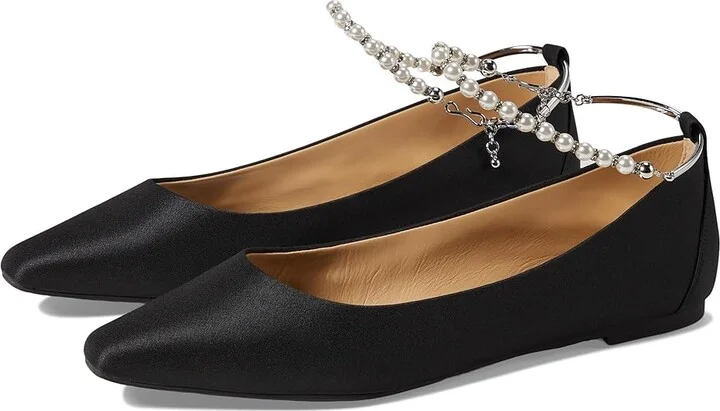 Badgley Mischka London Women's Flat Shoes Black : 7 M, Leather