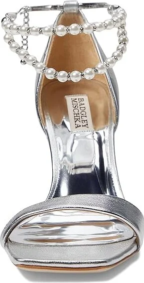 Badgley Mischka Loretta Women's Sandals Silver : 5.5 M, Leather - Image 2