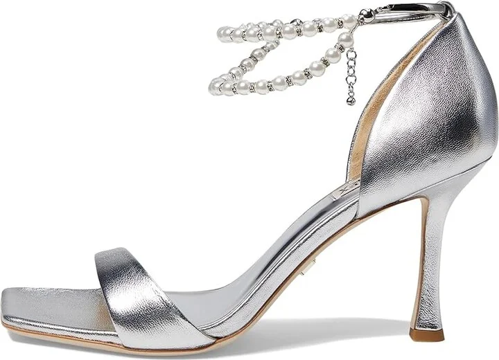 Badgley Mischka Loretta Women's Sandals Silver : 5.5 M, Leather - Image 5