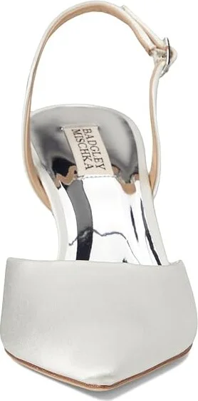Badgley Mischka Lucille High Women's Heels Soft White : 8.5 M, Leather - Image 2