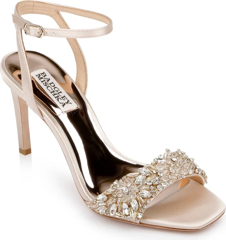 Badgley Mischka Rider Embellished Ankle Strap Sandal