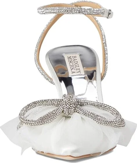 Badgley Mischka Sacred Women's Shoes White Satin : 5.5 M - Image 2