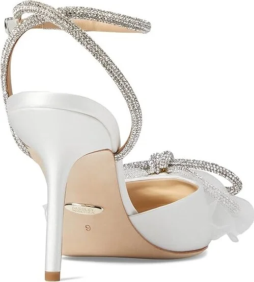 Badgley Mischka Sacred Women's Shoes White Satin : 5.5 M - Image 4