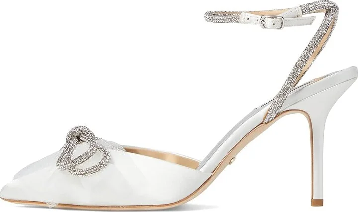 Badgley Mischka Sacred Women's Shoes White Satin : 5.5 M - Image 5