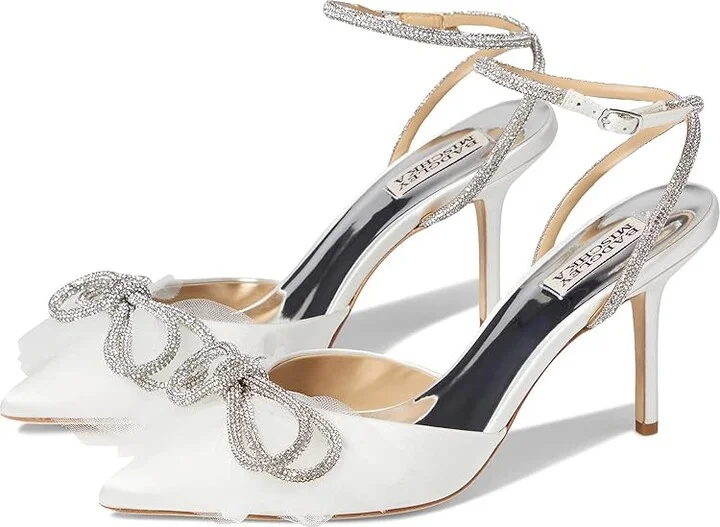 Badgley Mischka Sacred Women's Shoes White Satin : 5.5 M