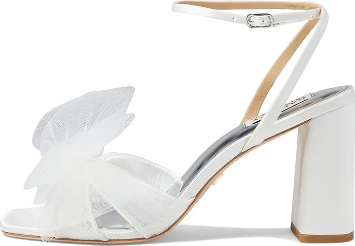 Badgley Mischka Tess Women's Shoes Soft White : 5.5 M, Textile - Image 5