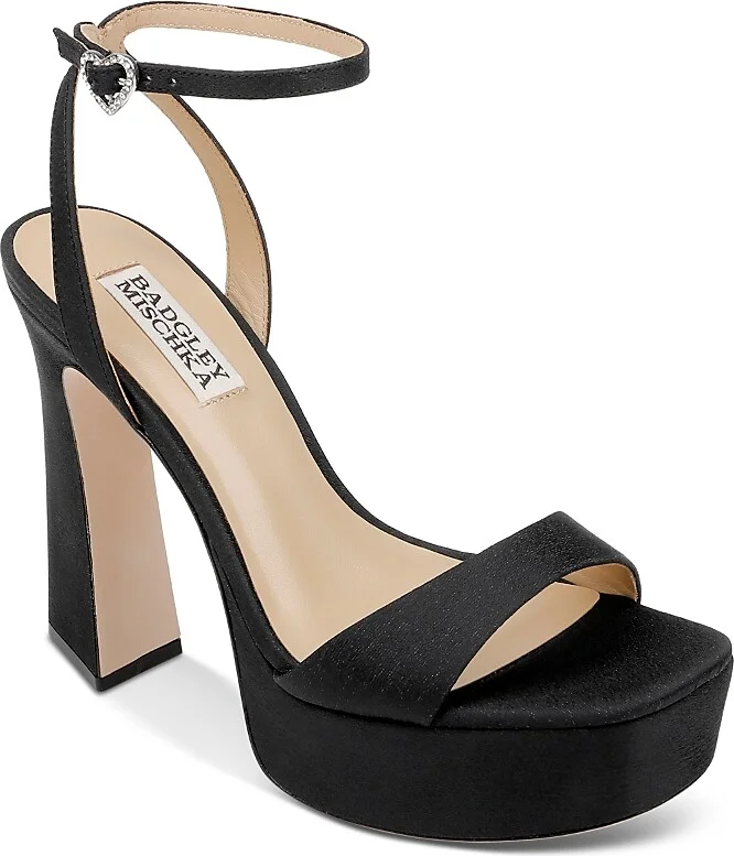 Badgley Mischka Women's Caia Square Toe High Heel Platform Sandals